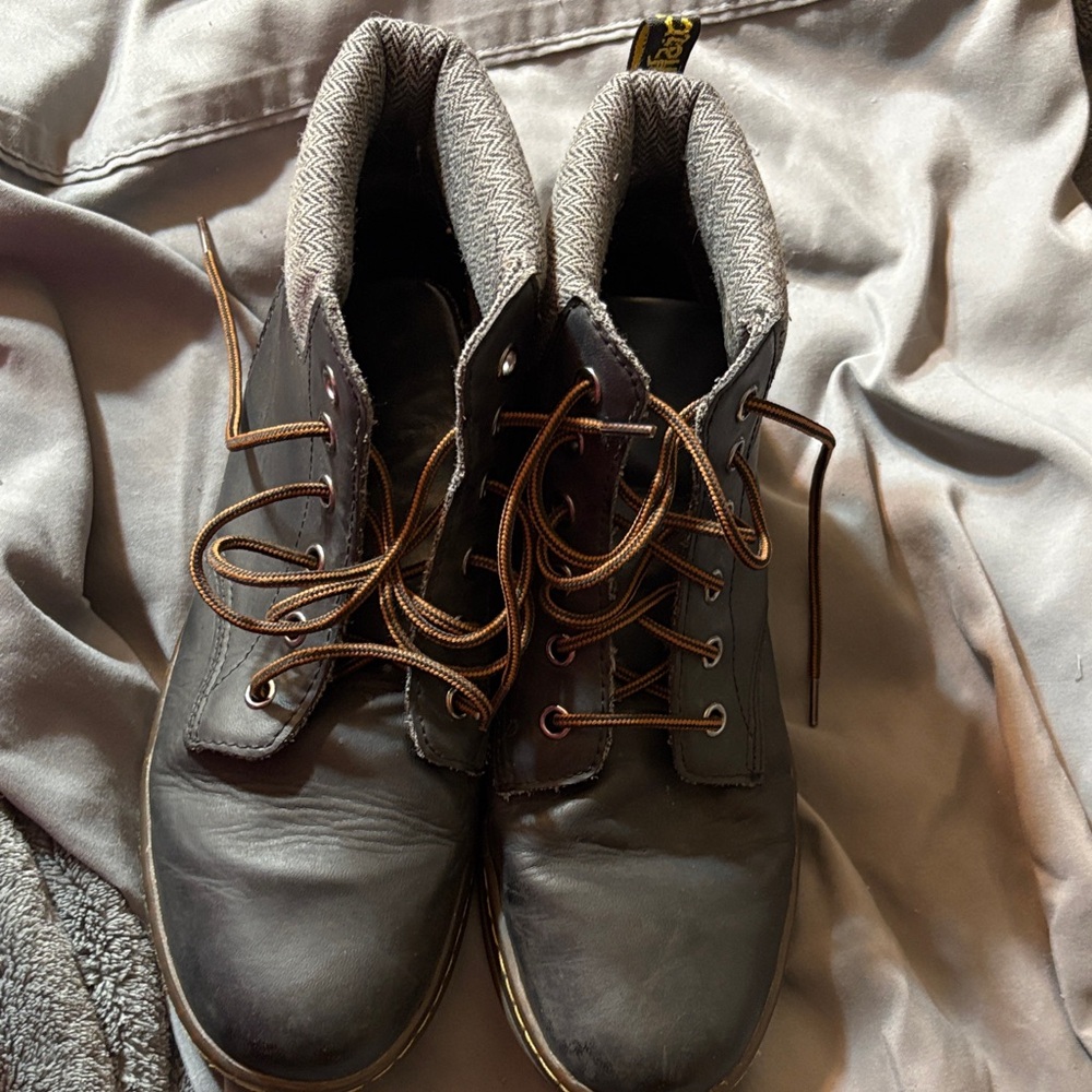 Dr. Martens Charcoal Ankle Boots with Brown Laces - Picture 2 of 3